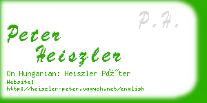 peter heiszler business card